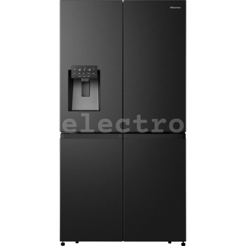 No Frost SBS Холодильник, Hisense, диспенсер для воды и льда, 584 л, высота 179 см, черная сталь, RQ760N4SBFE