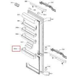 Electrolux integreeritava külmiku pudeliriiul, 140128953027, 2651046084, kasuatatud