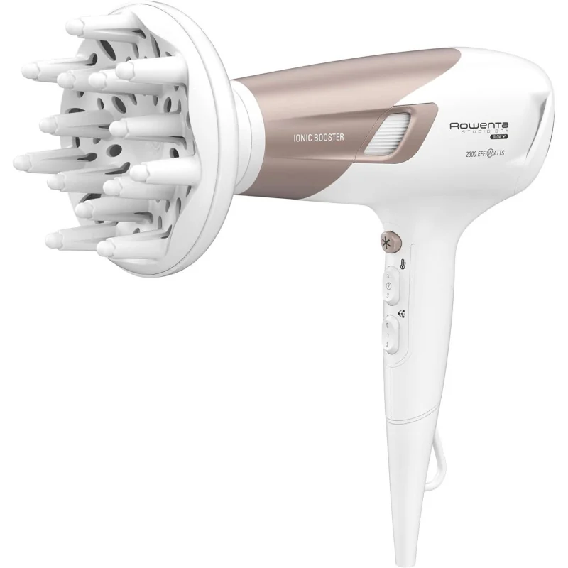 Фен Rowenta Studio Dry Glow, 2100 Вт, белый/розовый, CV5830