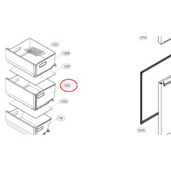 Средний ящик для морозильной камеры холодильника LG, AJP75615001