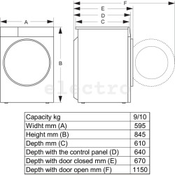 Сушильная машина Hisense, 9 кг, глубина 64 см, DH3S902BW3