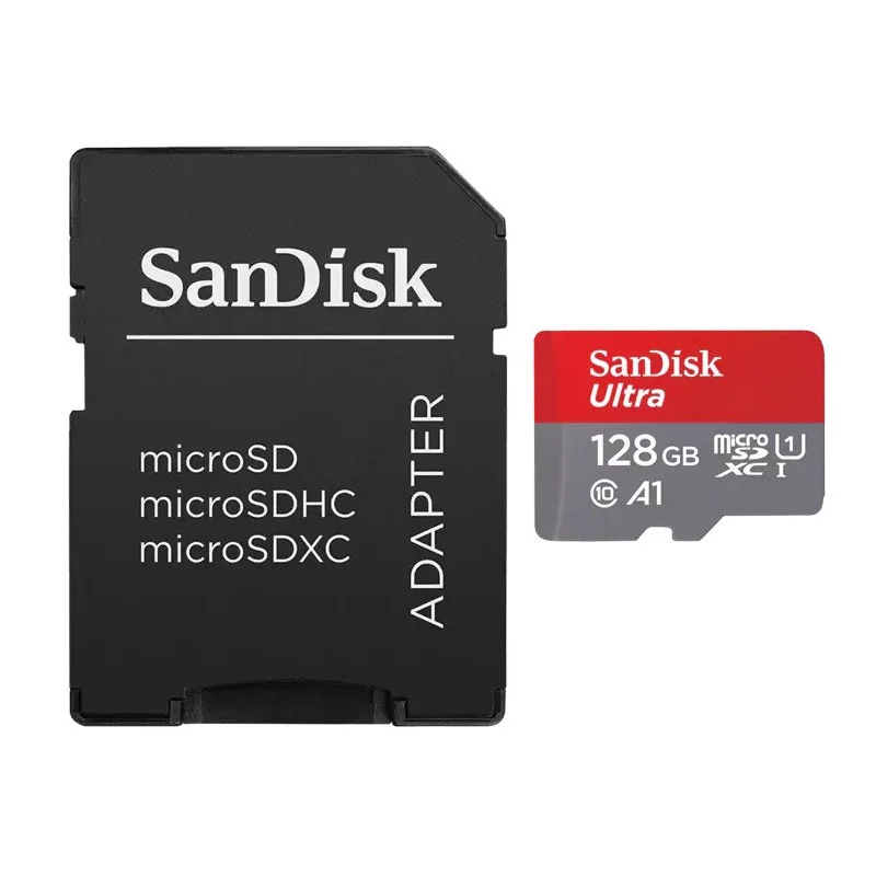 Карта памяти 128 ГБ, microSD SanDisk Ultra + адаптер, SDSQUAB-064G-064GGN6MA