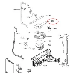 Разбрызгиватель (нижний) для посудомоечной машины Electrolux, Zanussi, AEG, IKEA, 1173651116