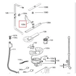 Electrolux/ AEG/ Zanussi nõudepesumasina klaaside korvi veepihusti hoidik, 8581173858565, 1173858554