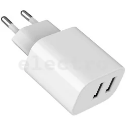 2xUSB toalaadija Gembird, (2,4 A), TA-UC-2A12-01-WH, valge