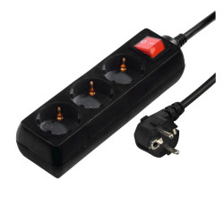Удлинитель Hama Power Strip, 3 гнезда, 3 м, черный, 00108816