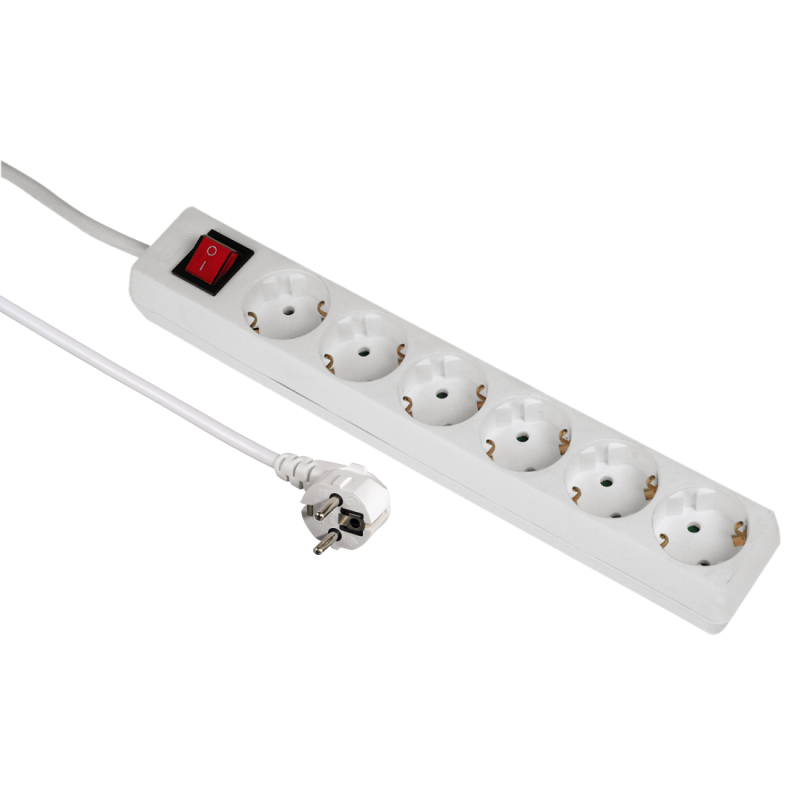 Удлинитель Hama, 6 розеток, 1.4 м, 00030384