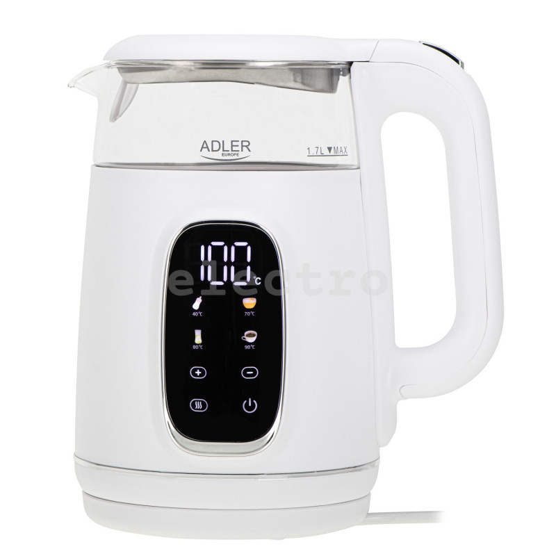 Чайник ADLER, pегулировка температуры, 1,7 л ADLER, AD1305WS