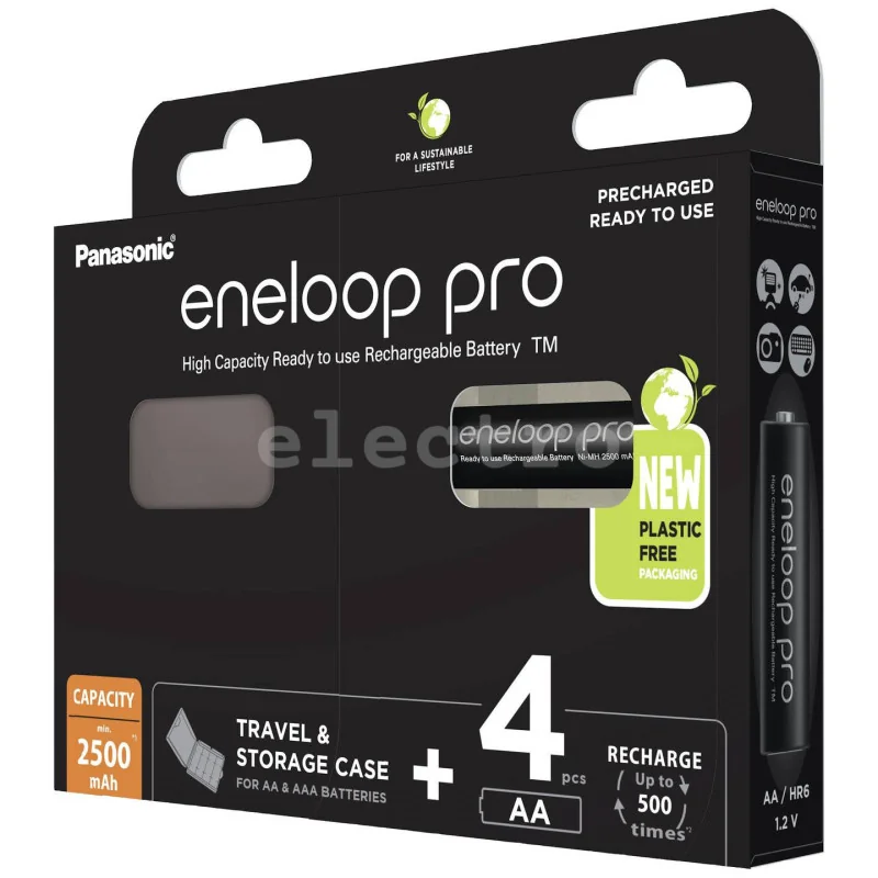PANASONIC Eneloop Pro aku AA, 2500mAh, 4tk pakis
