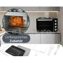 Мини-духовка с двумя варочными зонами, Proficook PCKK1302