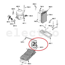 Whirlpool külmiku ventilaator kondensaatorile, 480132103073, 481236138067