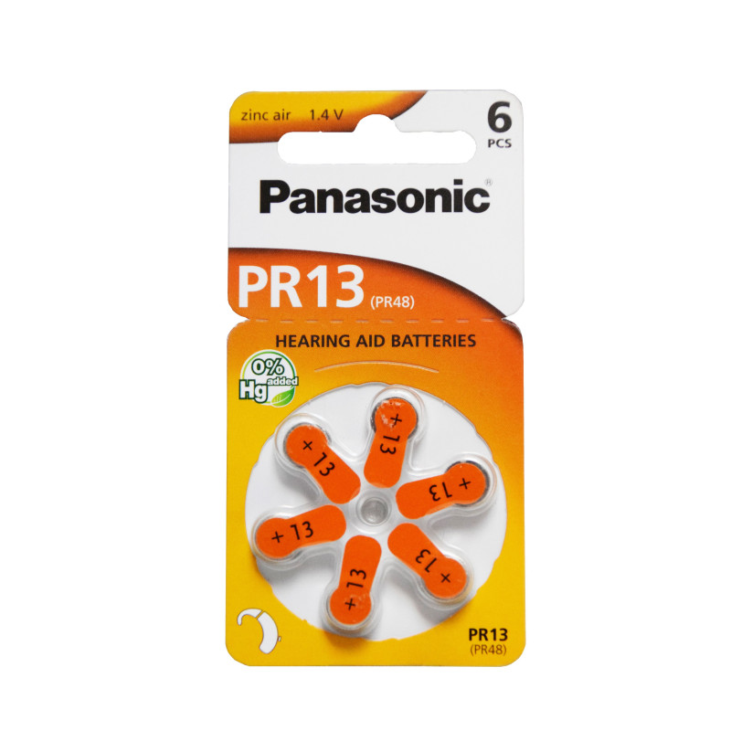 Батарейка для слухового аппарата PR13L/ 6DC/PR48 Panasonic 6-pakk